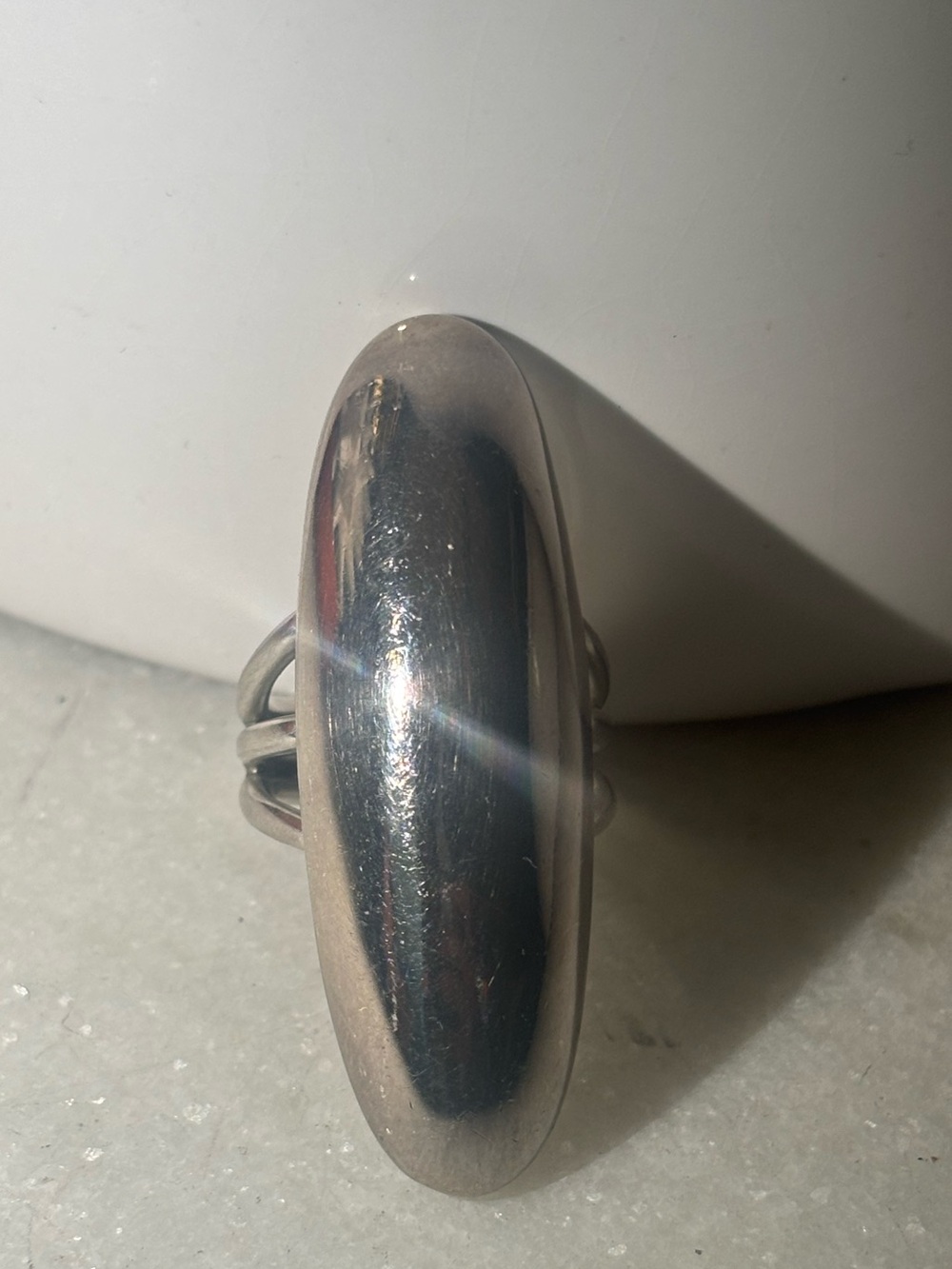 Orville Tsinnie Navajo Sterling Silver Modern Oval Ring